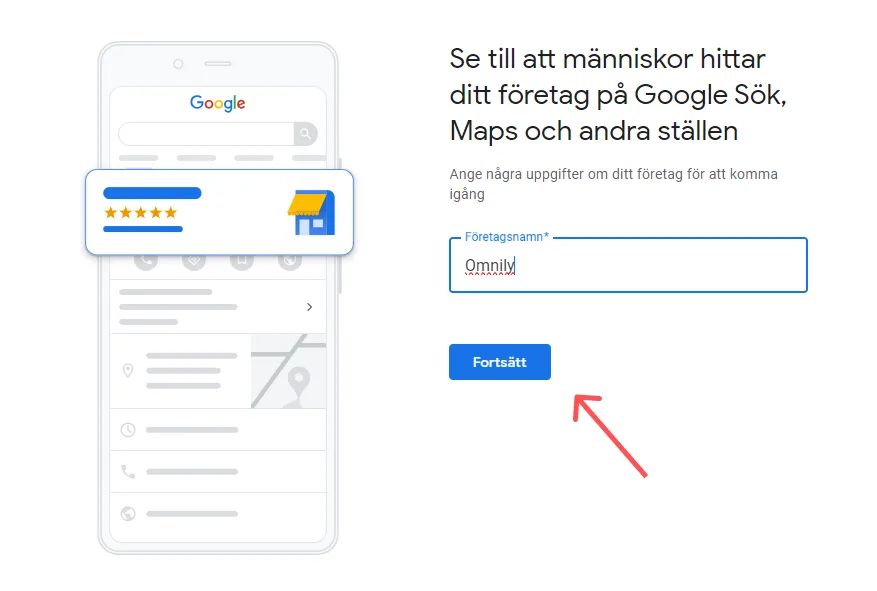 Sätta upp Googlesprofil Företag steg 4 Sätta upp Googlesprofil Företag steg 4