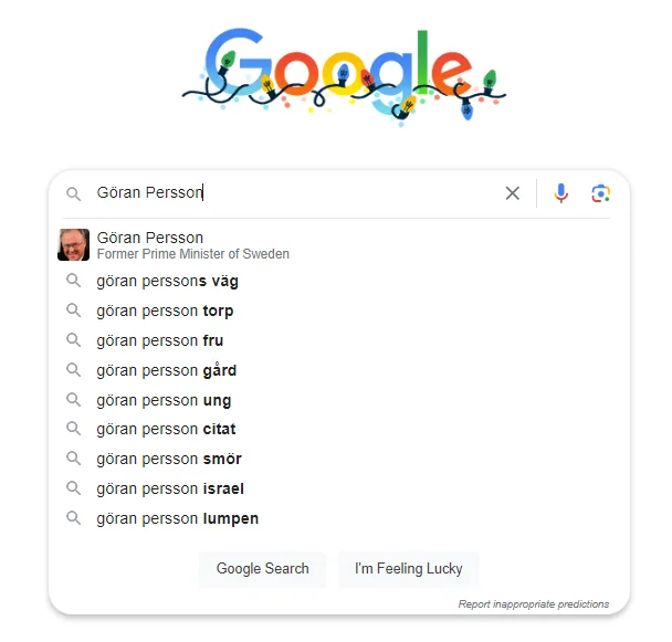 Göran Persson Autocomplete SEO Göran Persson Autocomplete SEO