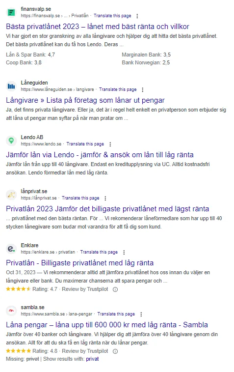 Exempel på Bra titlar för Organisk Trafik Exempel på Bra titlar för Organisk Trafik