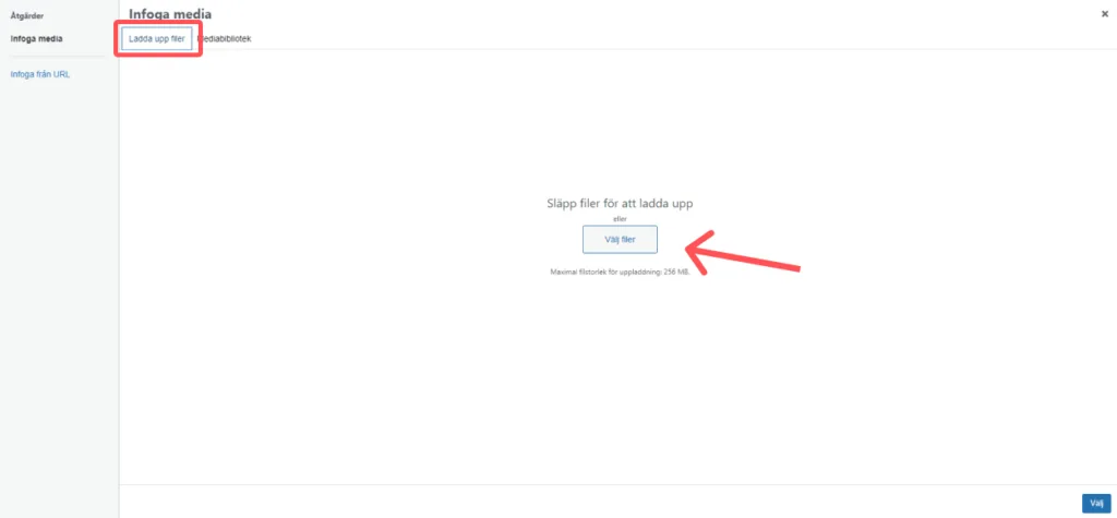 Ladda upp filer WordPress