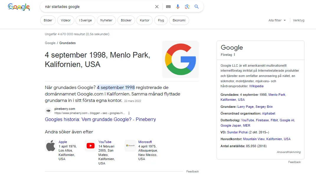 SERP-funktioner i Google SERP-funktioner i Google