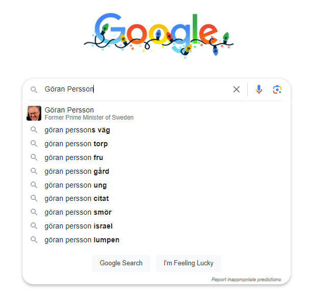 Göran Persson Autocomplete SEO Göran Persson Autocomplete SEO