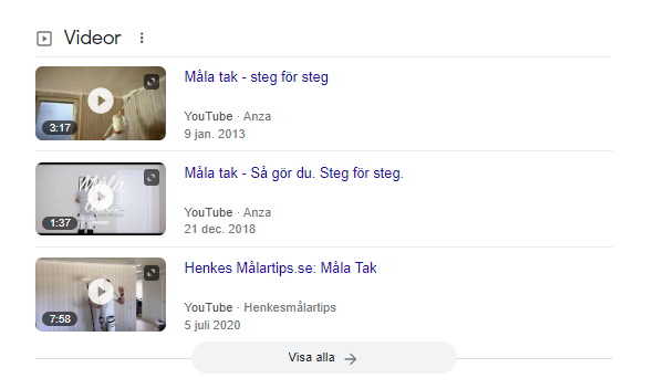 Videoresultat SERP Videoresultat SERP