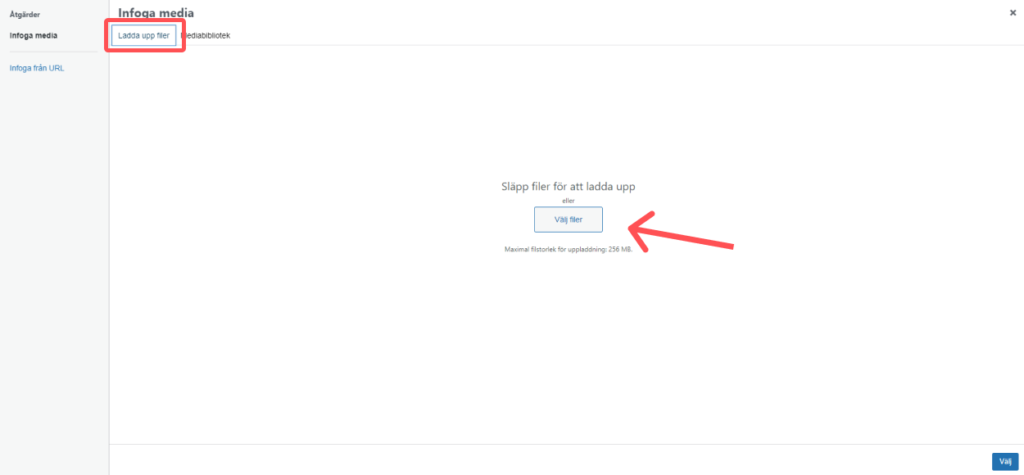 Ladda upp filer WordPress