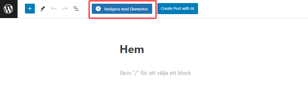 Redigera sida i Elementor